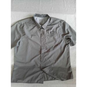 Eddie Bauer‎ Men XXL Vent Polyester Pockets Collared Short Sleeve Button's Shirt
